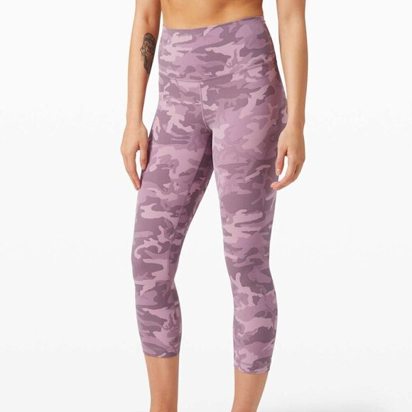 Lululemon Align Crop *21" - 8 Incognito Camo Pink Taupe Multi - Picture 1 of 7